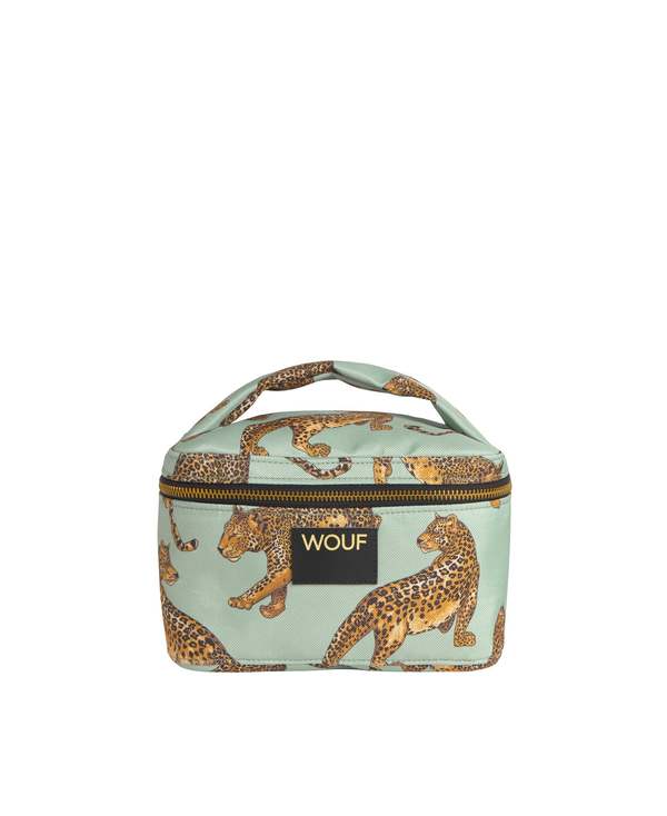 WOUF Emerald Leopard Vanity Bag
