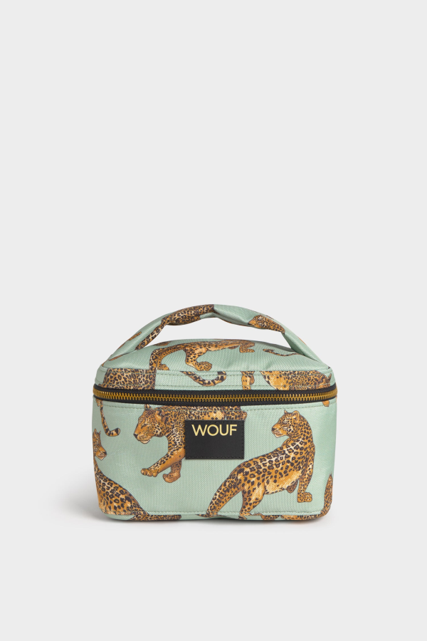 WOUF Emerald Leopard Vanity Bag