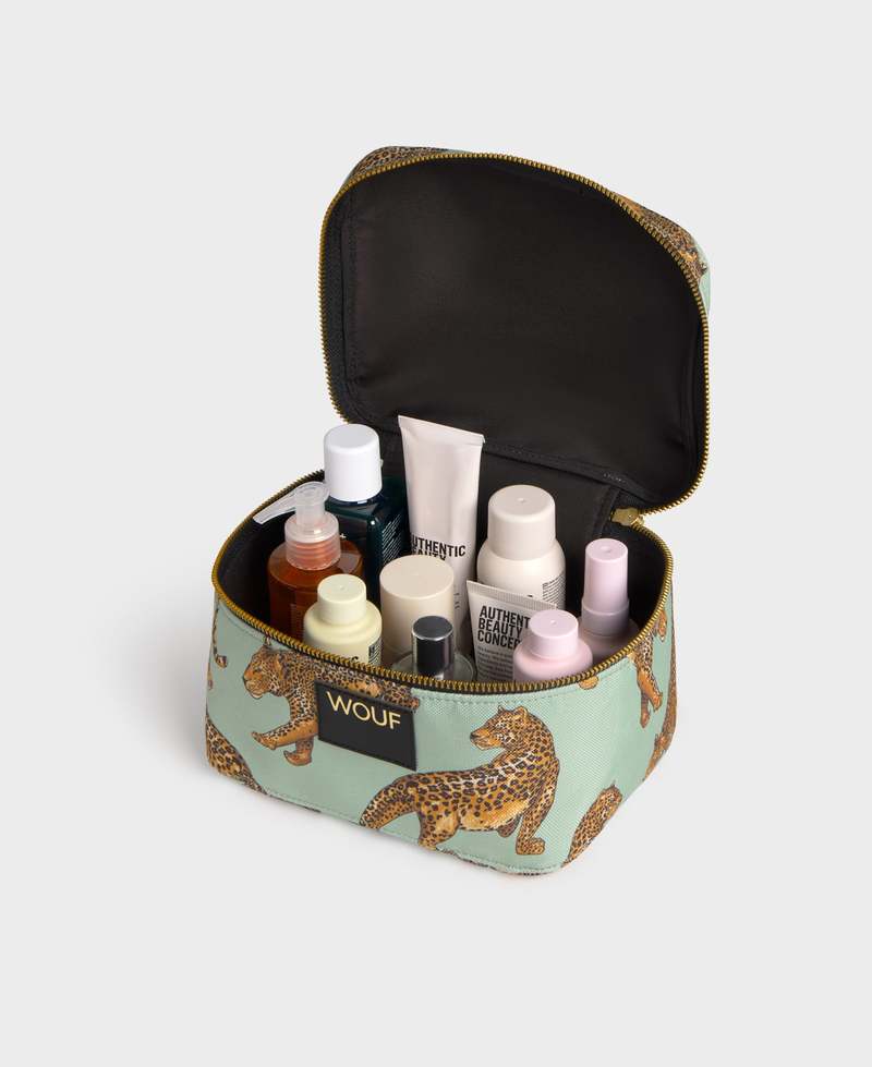WOUF Emerald Leopard Vanity Bag