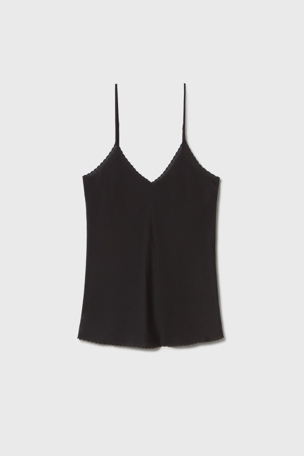 Silk Laundry CDC Bias Cut Cami Top - Black