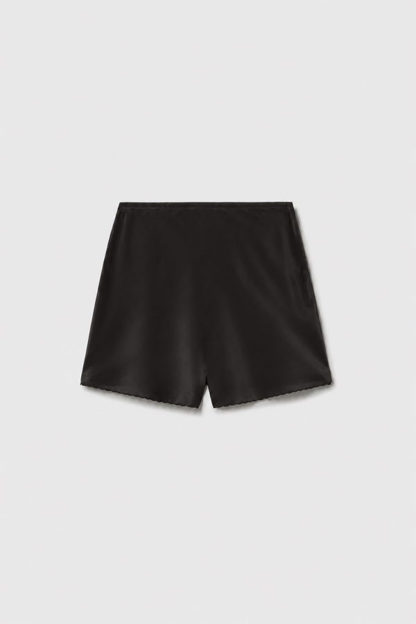 Silk Laundry CDC Scallop Shorts - Black