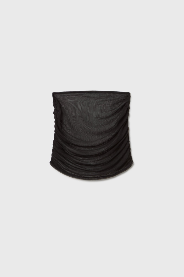 Silk Laundry Mesh Cape - Black