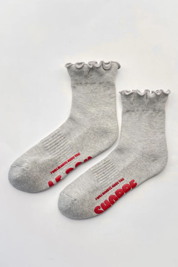 Le Bon Shoppe Ruffled Hugger Crew Socks