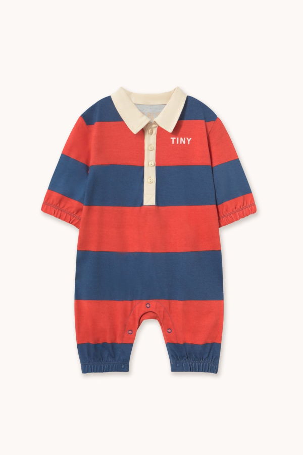 KIDS Tinycottons Stripes Polo Playsuit