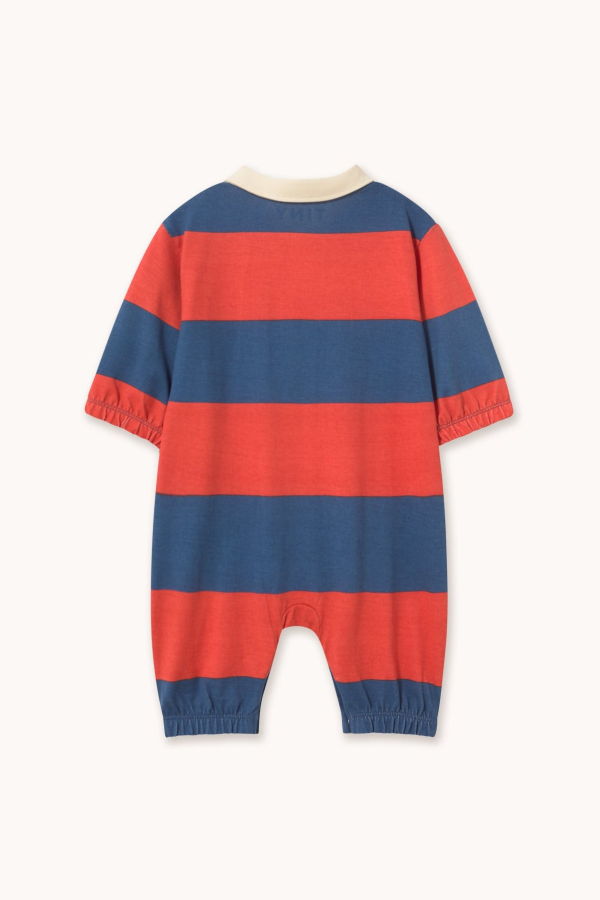 KIDS Tinycottons Stripes Polo Playsuit