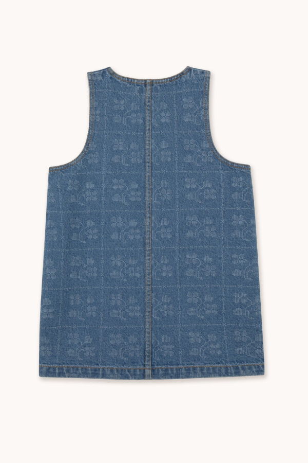 KIDS Tinycottons Dots Flowers Denim Dress