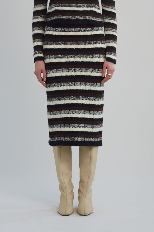 ELEVEN SIX Pia Multi Stripe Tube Skirt