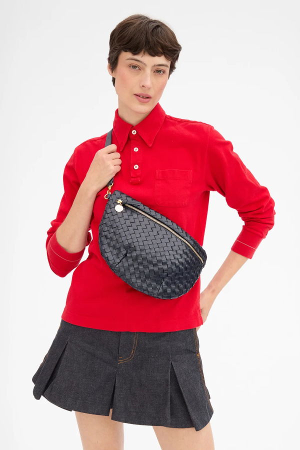 Clare V. Grande Fanny Medium Diagonal Woven