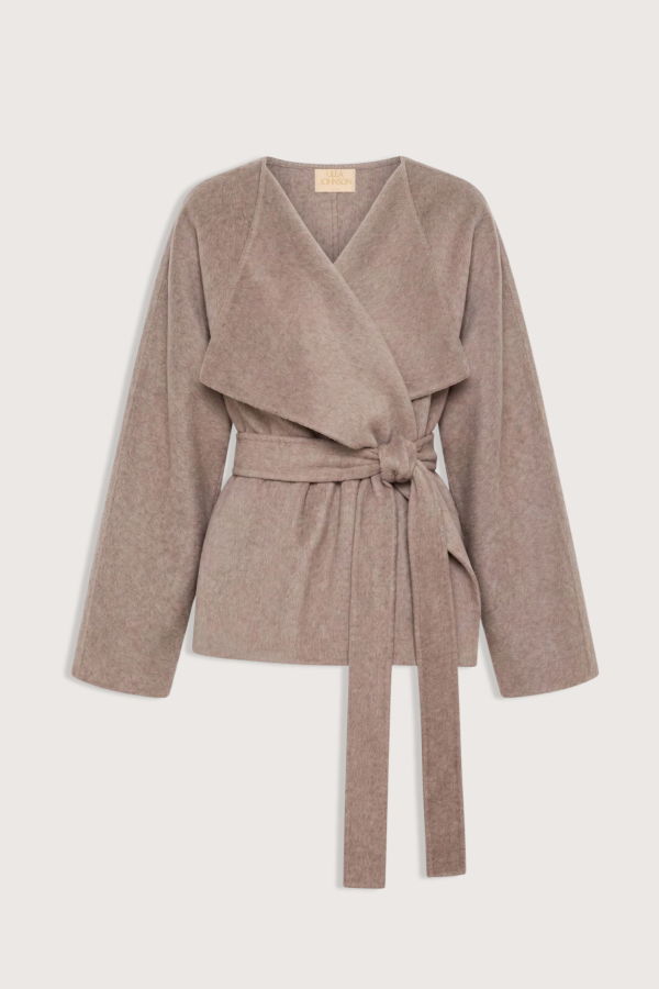 Ulla Johnson Sasha Wool Short Belted Coat - Dove Mel