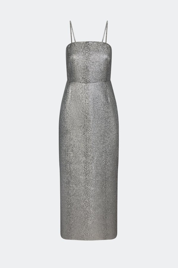 Simon Miller Verdelle Metallic Midi Dress - Pewter