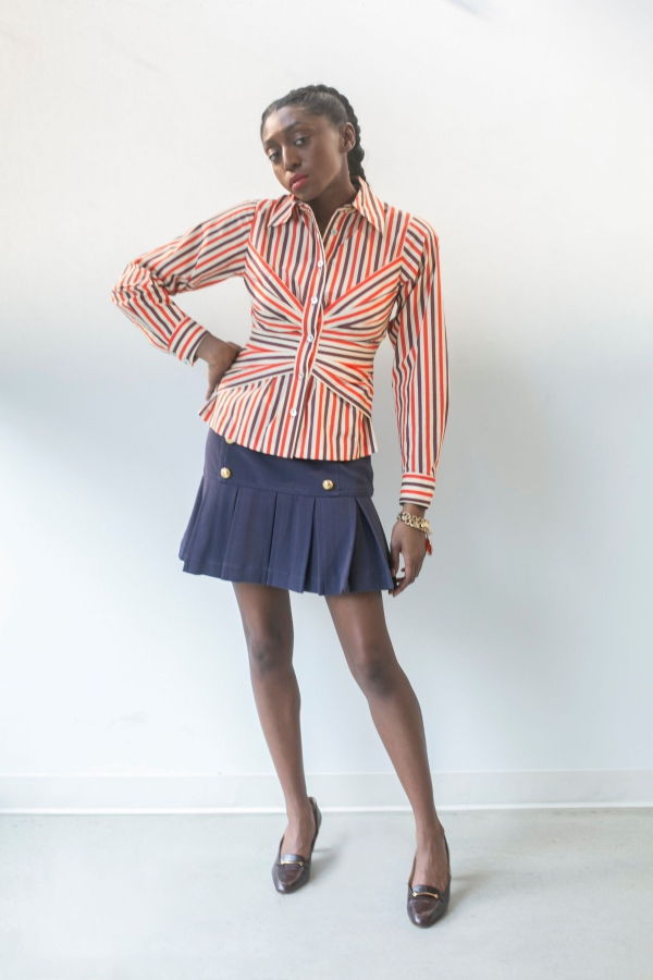 Hope for Flowers by Tracy Reese Soft Corset Shirt - Indigo Bandana