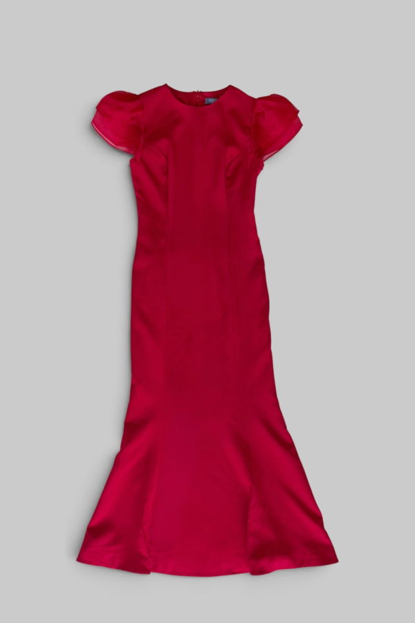 Leo Lin Sofia Puff Sleeve Maxi Dress - Vermilion