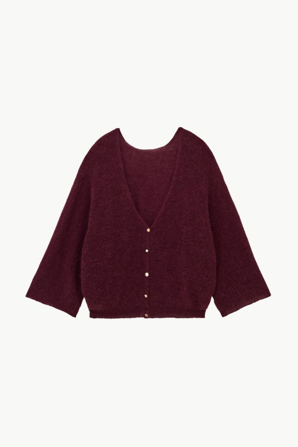 Ba&sh Isaac Knit Cardigan - Bordeaux