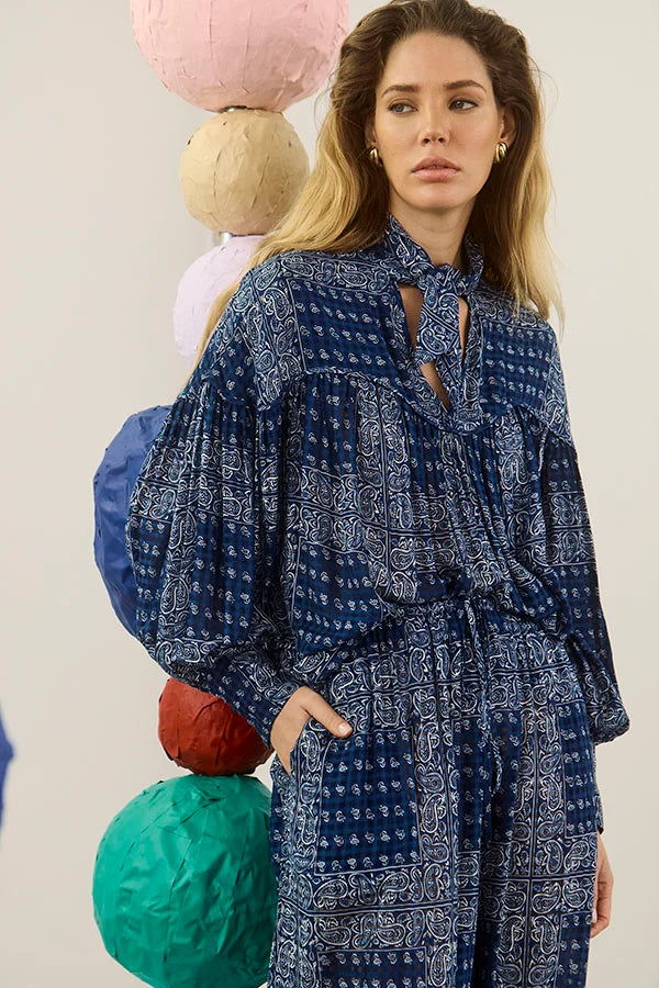 Hunter Bell Celeste Blouse - Inkwell Paisley