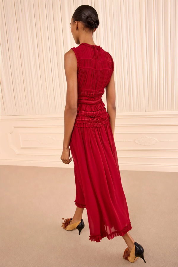 Ulla Johnson Etta Sleeveless Silk Dress - Cerise