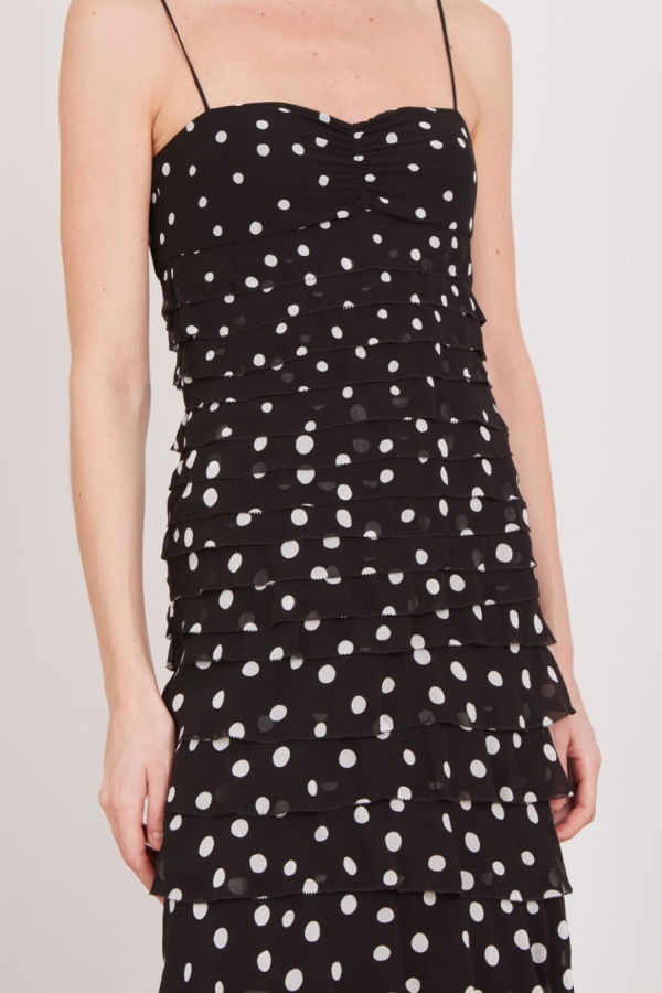 Saloni Niki Long-B Dress - Polka Dot Scatter