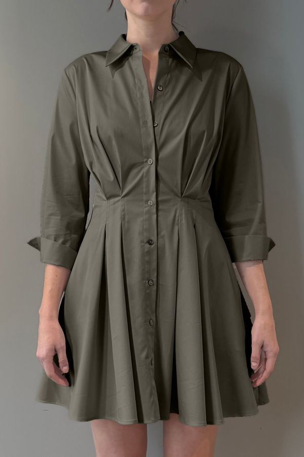 L'agence Journi Shirt Dress - Smokey Olive