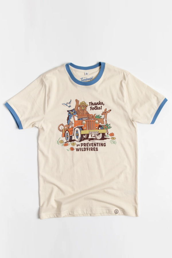 The Landmark Project Thanks, Folks for Preventing Wildfires Short Sleeve Ringer Tee