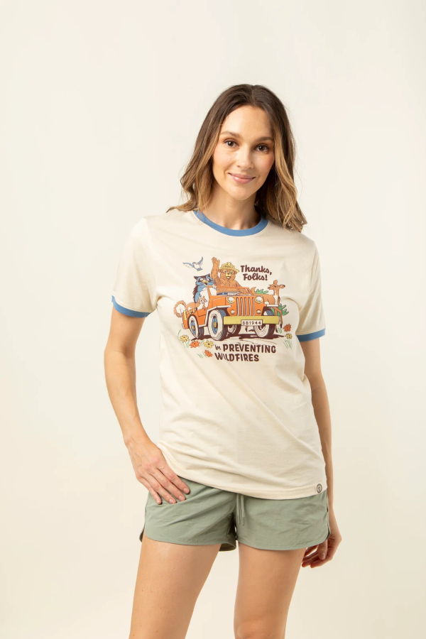 The Landmark Project Thanks, Folks for Preventing Wildfires Short Sleeve Ringer Tee