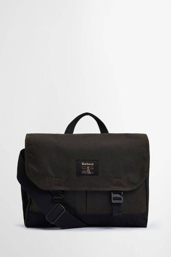 Barbour Field Waxed Messenger Bag - Olive