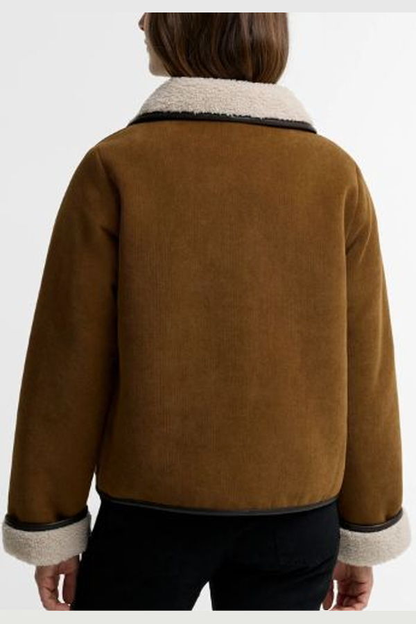 Barbour US Penny Fleece Casual Jacket - Tan/Ecru