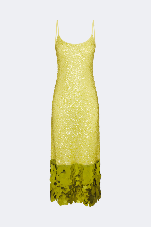 Simon Miller Imogen Sequin Midi Dress - Peridot Combo