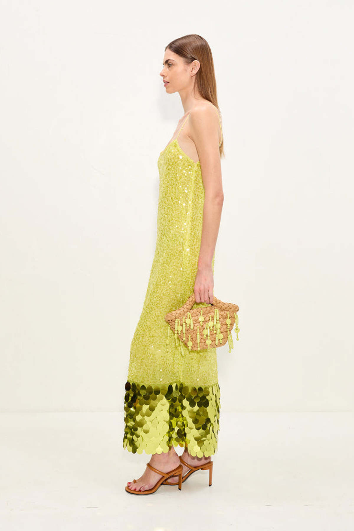 Simon Miller Imogen Sequin Midi Dress - Peridot Combo - Image 3 of 5