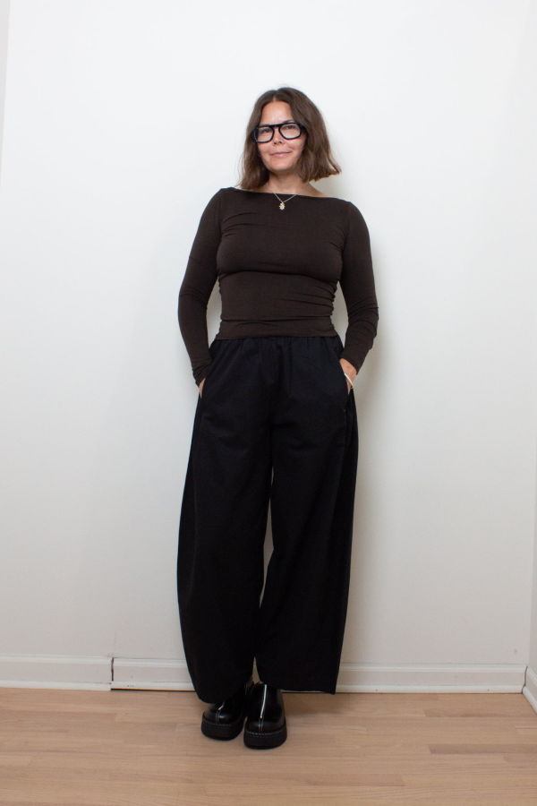 KYE Intimates Recline Bateau Long Sleeve Top - Espresso