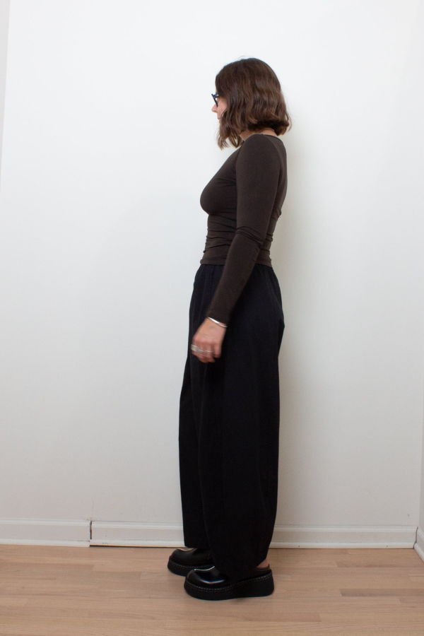 KYE Intimates Recline Bateau Long Sleeve Top - Espresso