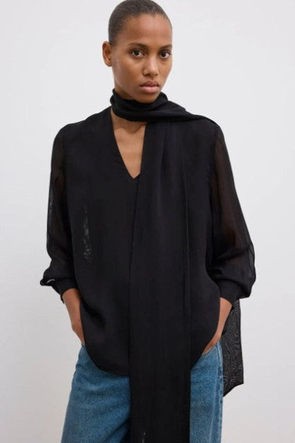 House of Dagmar Chiffon Scarf Blouse