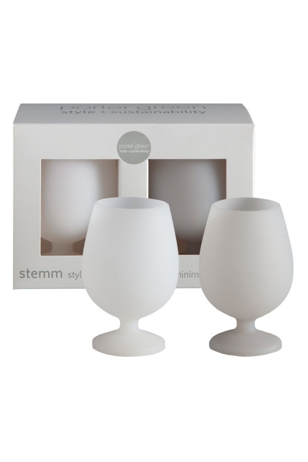 Porter Green Stemm Silicone Unbreakable Wine Glasses
