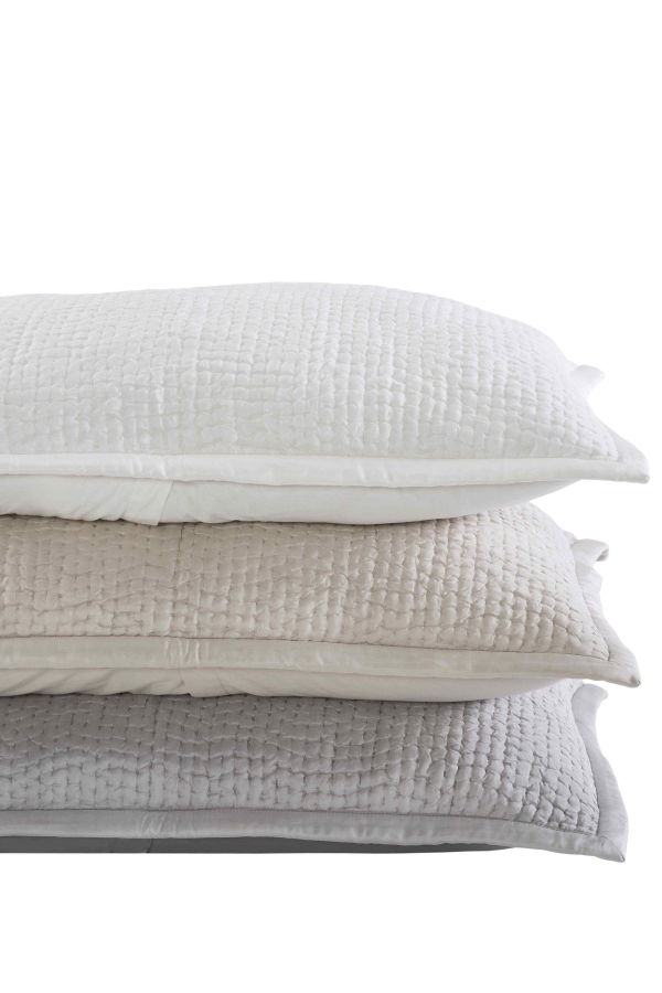 Orchids Lux Home Lucy Pick Stitch Silk Coverlet Sham