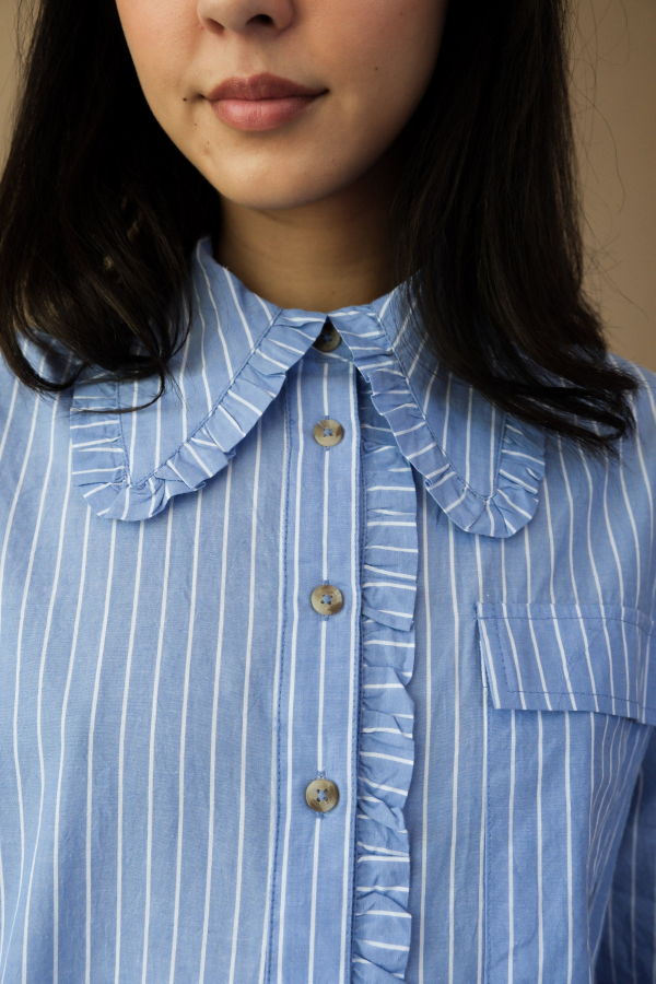 DAMSON MADDER Kendall Ruffle Shirt - Blue