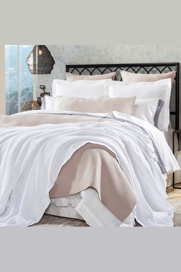 Orchids Lux Home Newport Woven Cotton Blanket