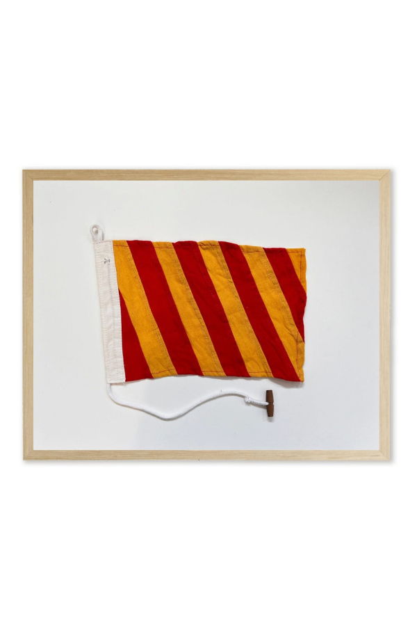 Antique Curiosities Red and Yellow Striped Flag Framed Print