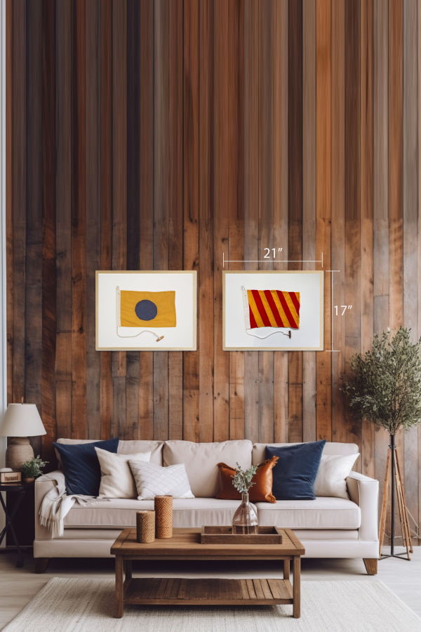 Antique Curiosities Red and Yellow Striped Flag Framed Print