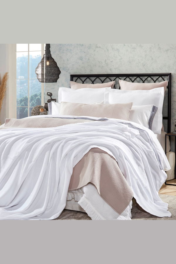 Orchids Lux Home Riviera Chevron Cotton Blanket