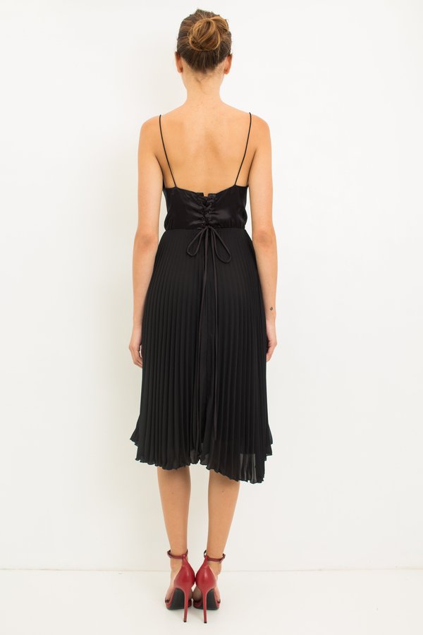 Loyd/Ford Cami Pleat Skirt Dress - Black/Navy | Garmentory Loyd/Ford Cami Pleat Skirt Dress - Black/Navy | Garmentory