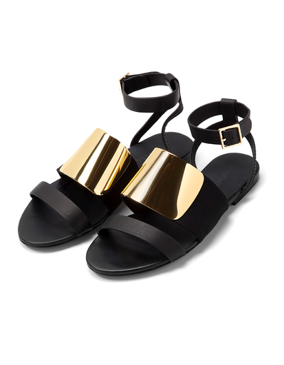See By Chloe Black with Metal Flat Sandal See By Chloe Black with Metal Flat Sandal
