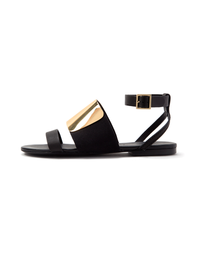 See By Chloe Black with Metal Flat Sandal See By Chloe Black with Metal Flat Sandal