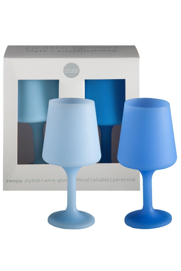 Porter Green Swepp Silicone Unbreakable Wine Glasses