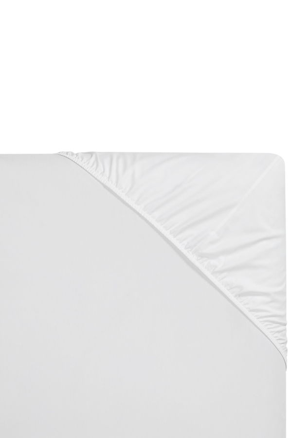 Orchids Lux Home Stella Organic Cotton Percale Fitted Sheet - White