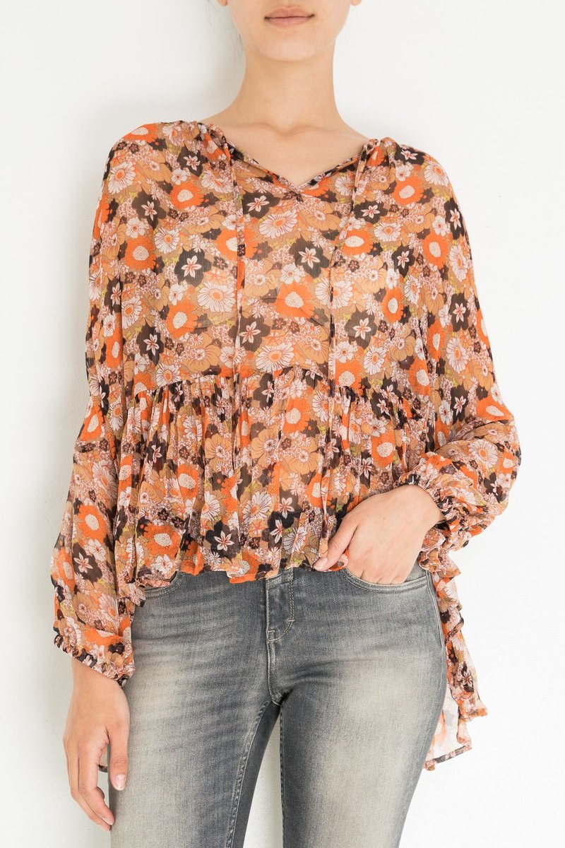 floral peasant blouse