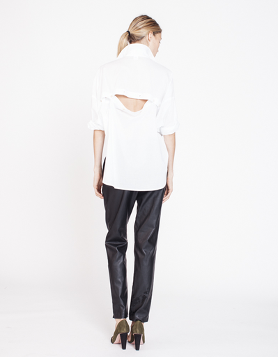 J'apostrophe Leather Front Pleat Pants J'apostrophe Leather Front Pleat Pants