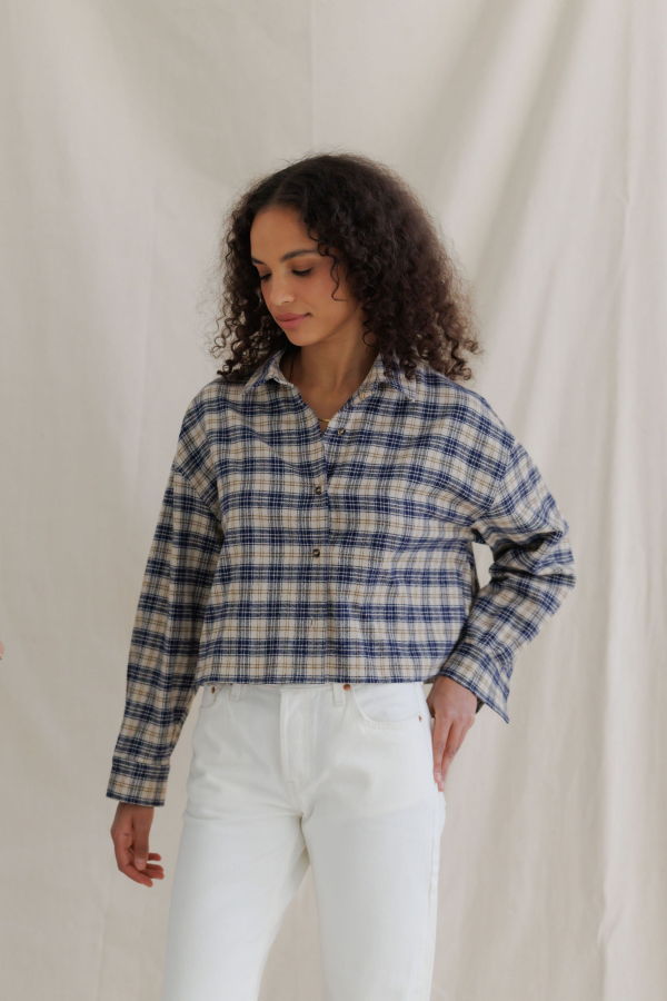Perfect White Tee Tate Plaid Button Up