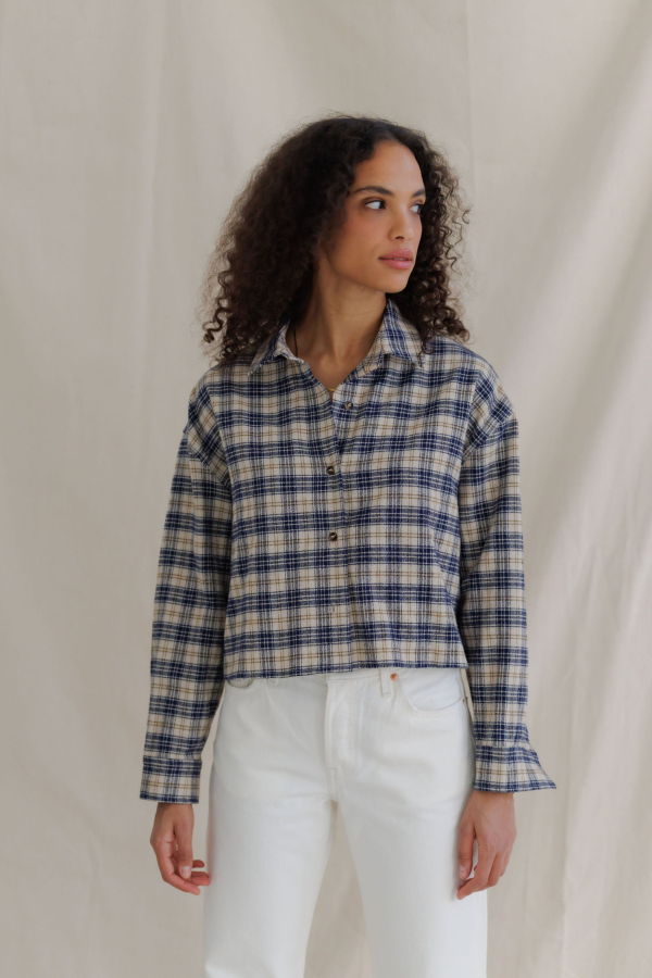 Perfect White Tee Tate Plaid Button Up
