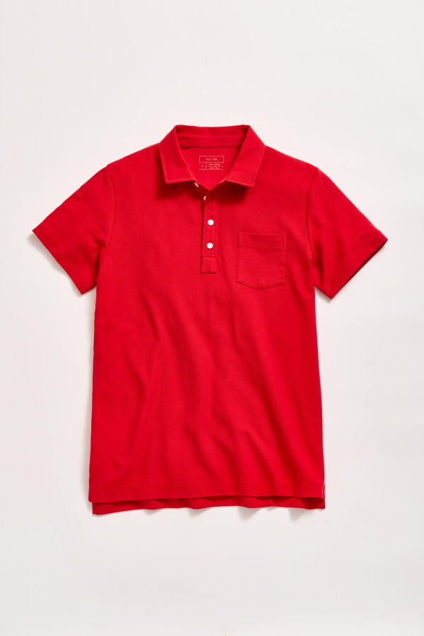 Billy Reid Pique Pensacola Polo - Pompeian Red