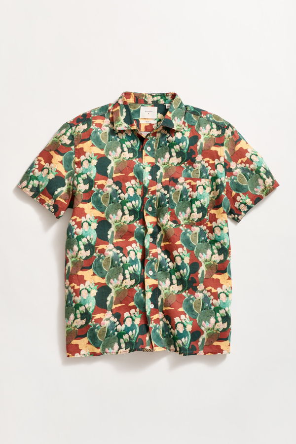 Billy Reid Short Sleeve Cactus Treme Shirt - Multi