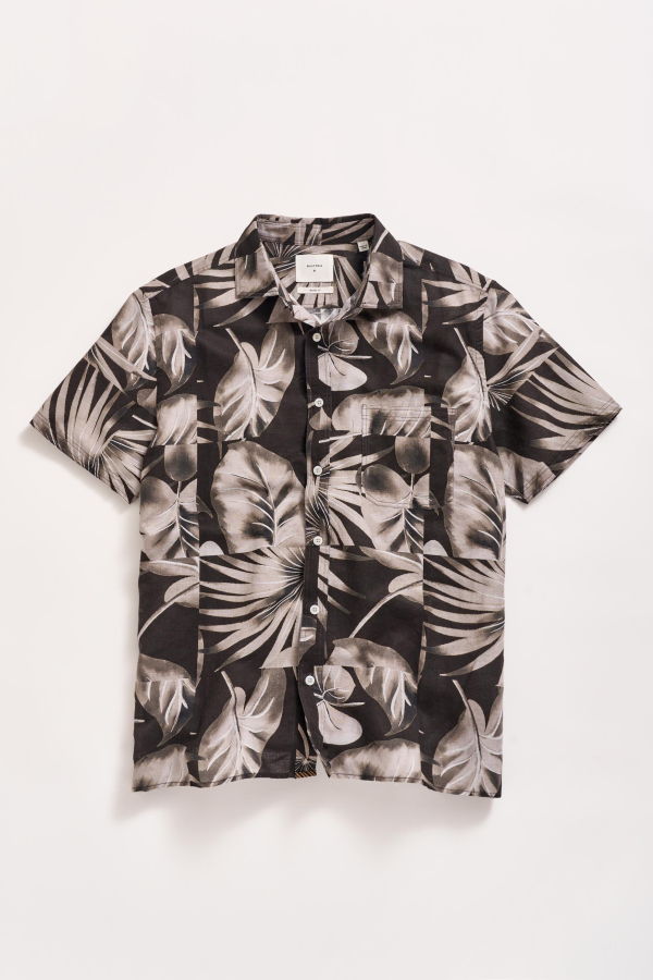 Billy Reid Short Sleeve Tiled Elephant Ear Treme Shirt - Black