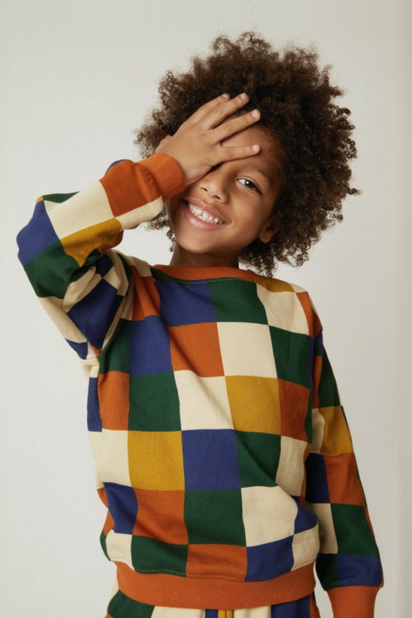 KIDS Mon Coeur Fall Checkered Sweatshirt - Fall Checker